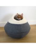 Rosewood 40 Winks Round Cosy Plush Cat Cave, Grey