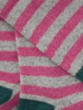 John Lewis Striped Wool Silk Blend Knee High Socks, Pink/Green/Grey