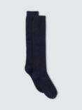 John Lewis Ribbed Wool Silk Blend Knee High Socks
