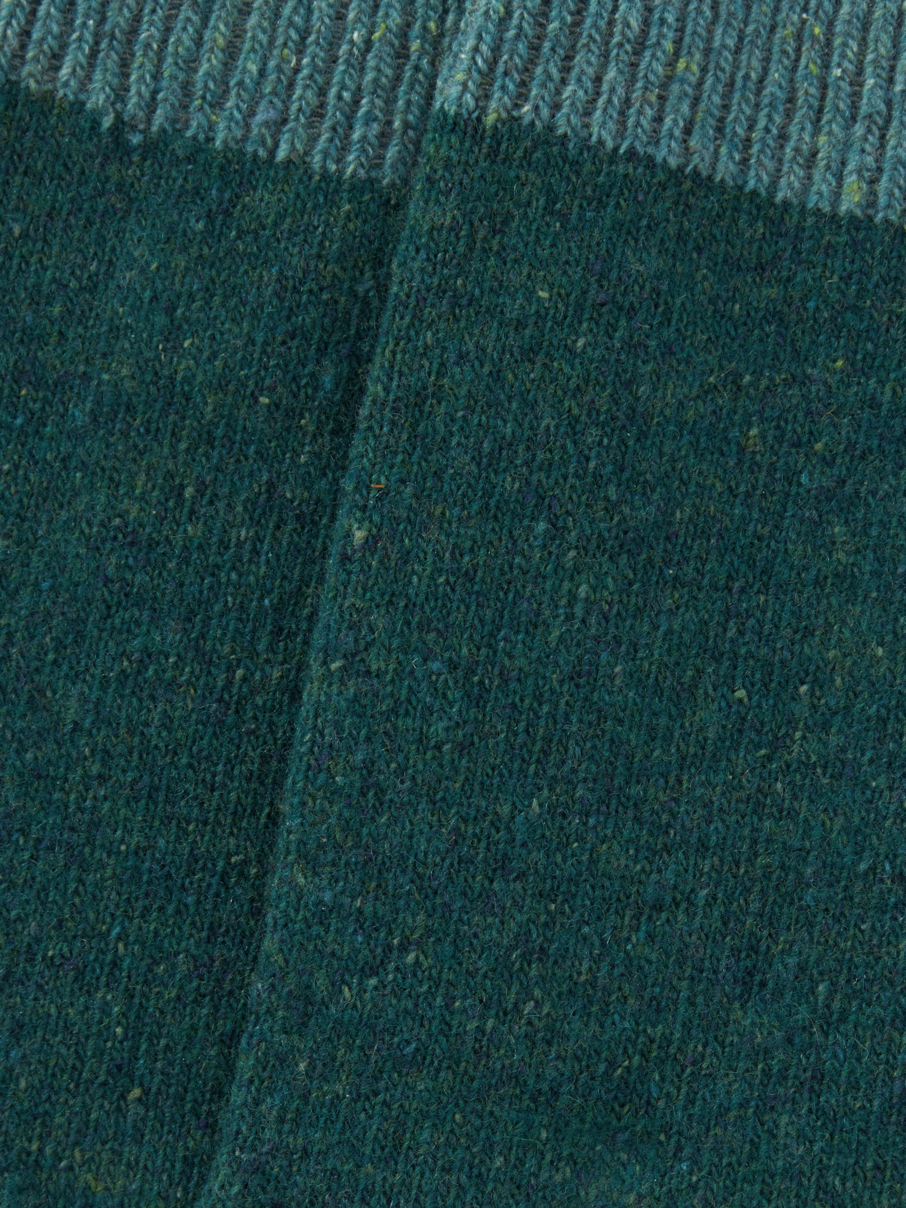 John Lewis Speckled Wool Silk Blend Socks, Green/ Sea Foam
