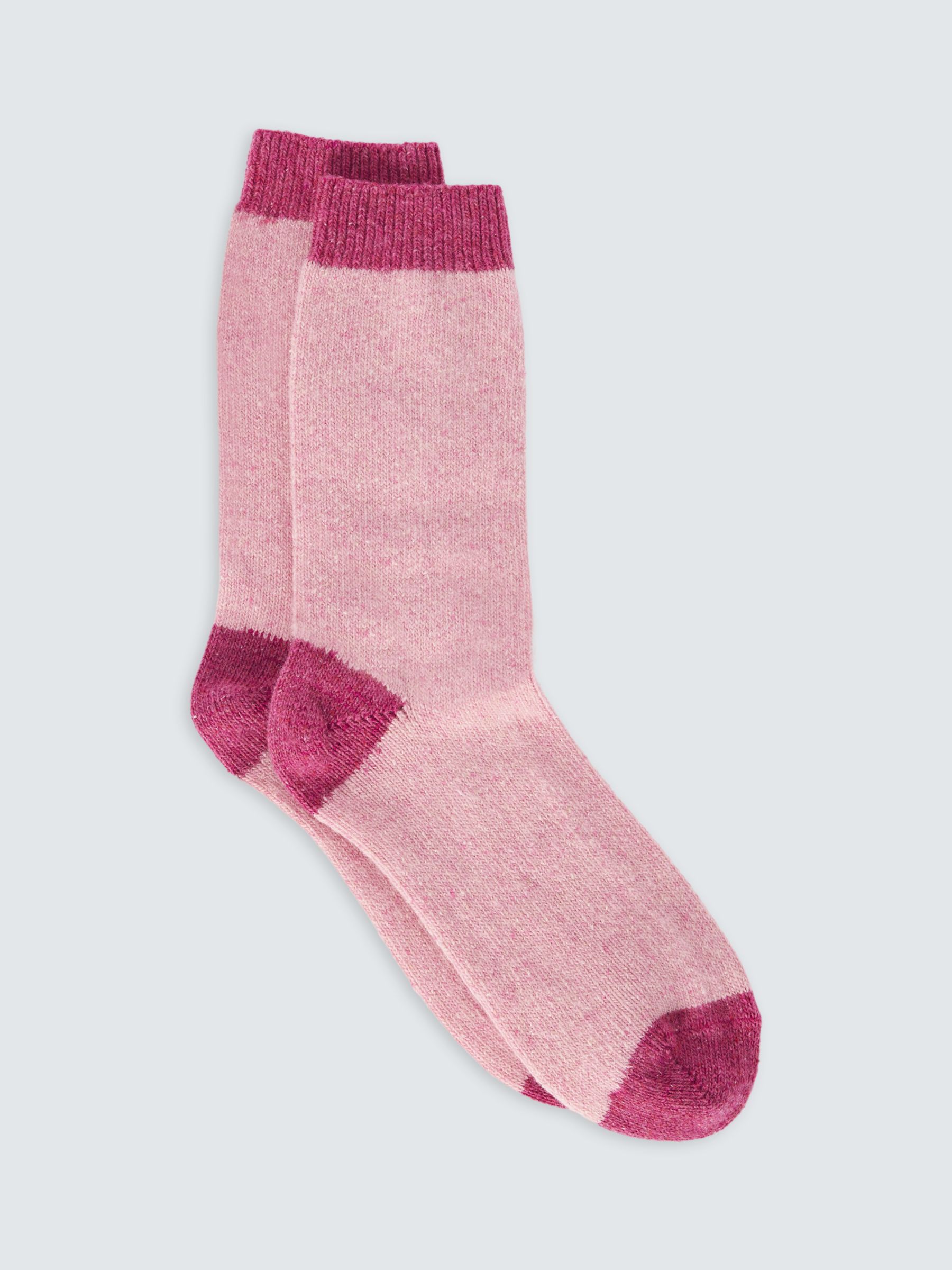 John Lewis Speckled Wool Silk Blend Socks, Pink/Fuschia at John Lewis ...