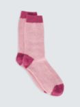 John Lewis Speckled Wool Silk Blend Socks, Pink/Fuschia