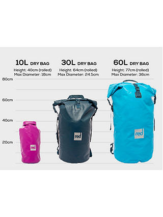 Red 60L Roll-Top Dry Bag Backpack, Deep Blue