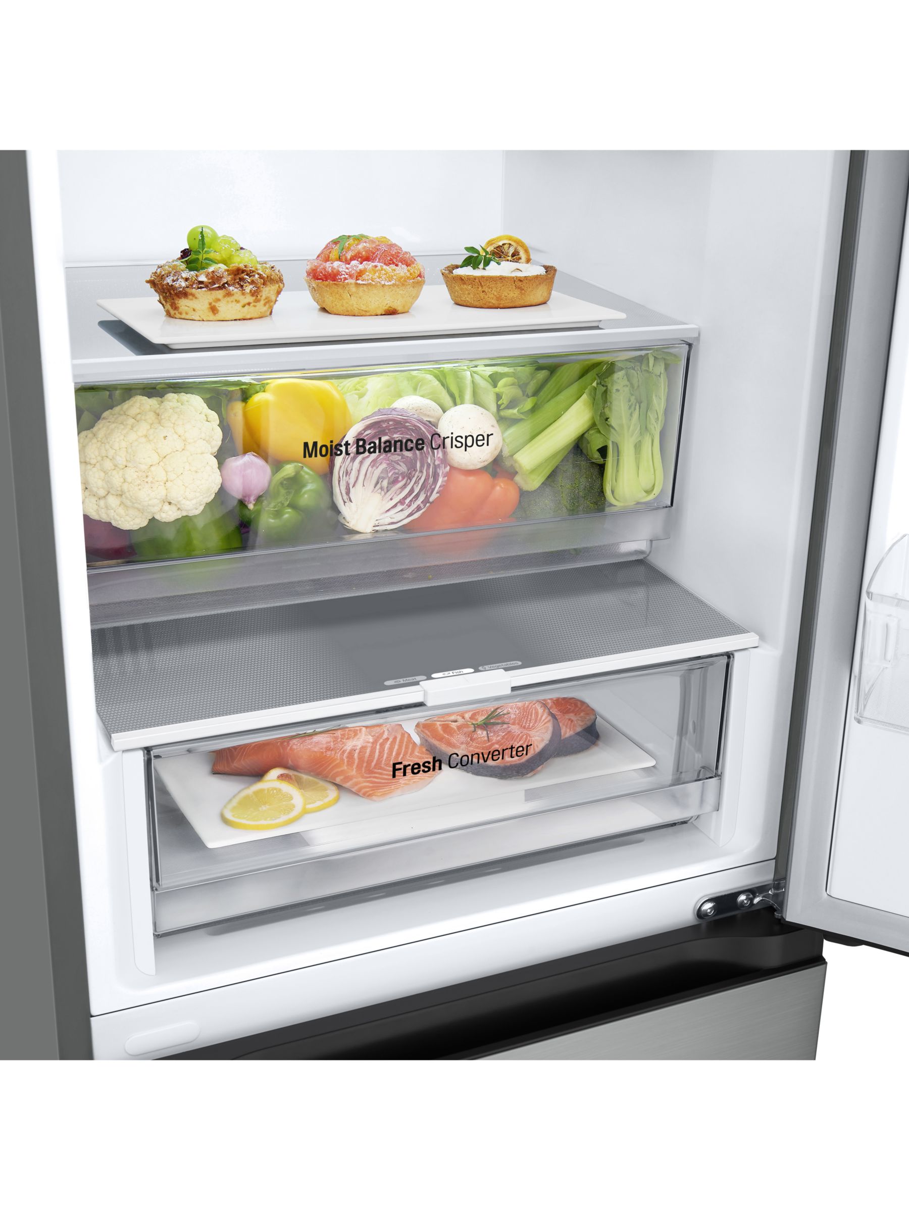 LG GBV3200DPY Freestanding 70/30 Fridge Freezer, Prime Silver