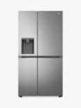 LG GSLV70PZTD Freestanding 60/40 Plumbed American Fridge Freezer, Shiny Steel