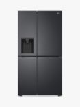 LG GSLV70MCTD Freestanding 60/40 American Fridge Freezer, Matte Black