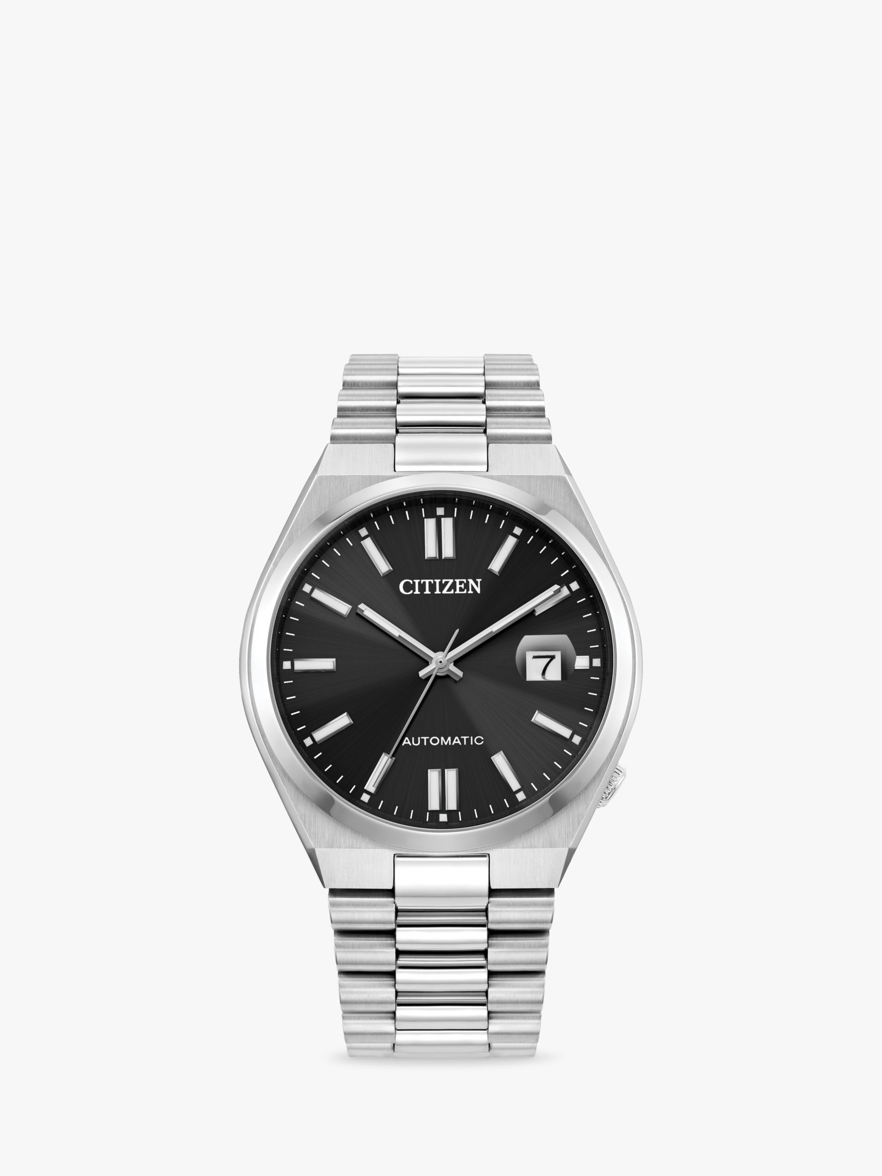 Citizen TSUYOSA Unisex Automatic Sunray Dial Bracelet Strap Watch,  Silver/Black