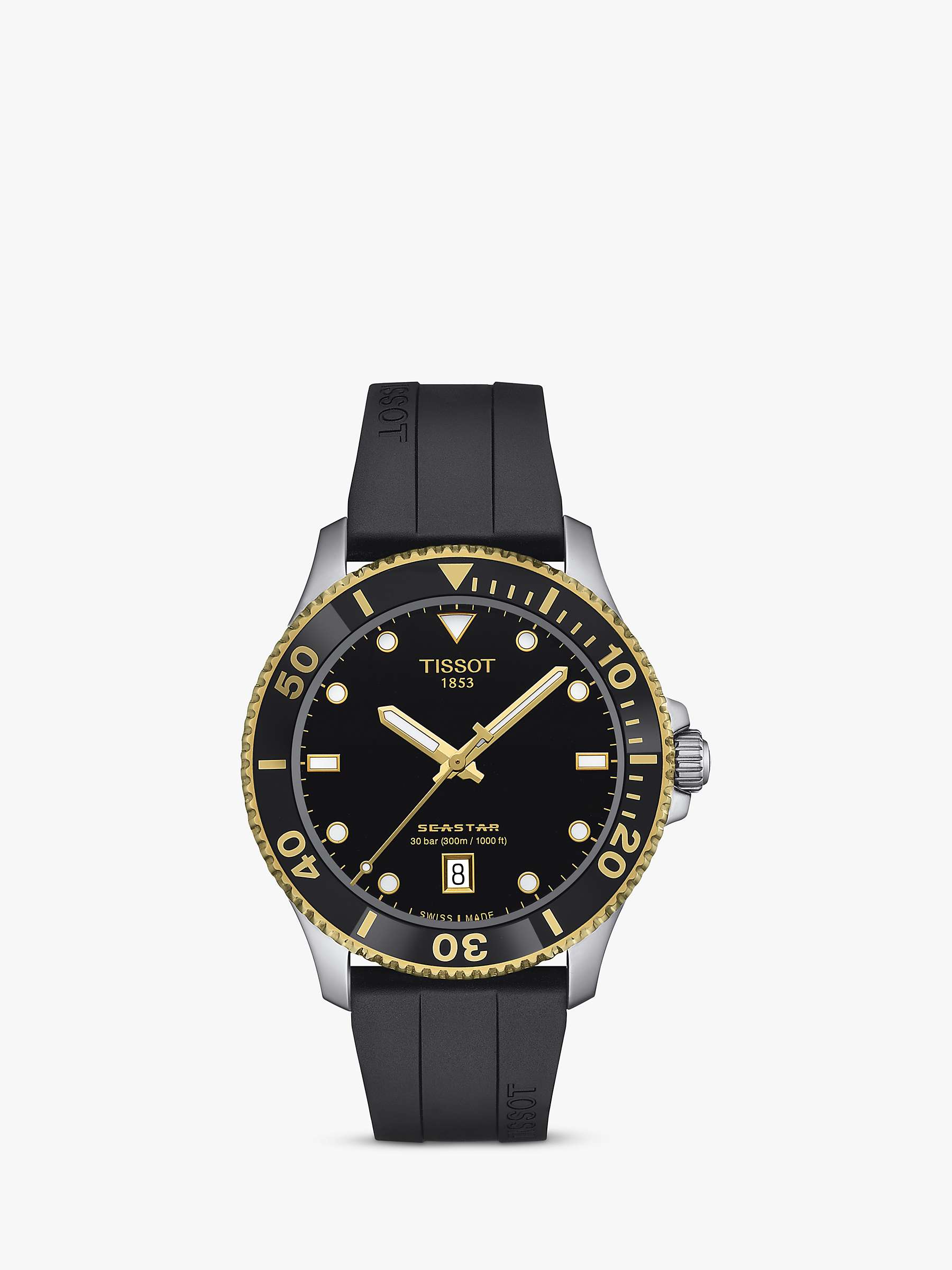 Buy Tissot T1204102705100 Men's Seastar 1000 Rubber Strap Watch, Black Online at johnlewis.com