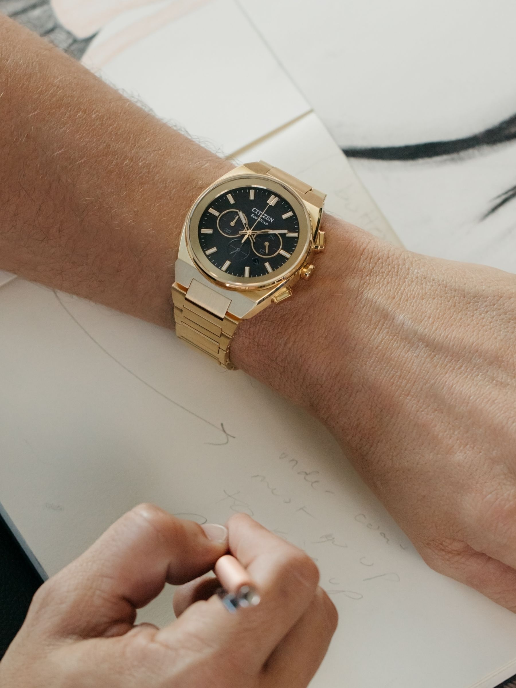 Citizen Men's Modern Eco-Drive Bracelet Strap Watch, Gold