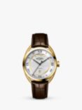 Rotary Men's Canterbury Analogue Leather Strap Watch, Gold/Brown