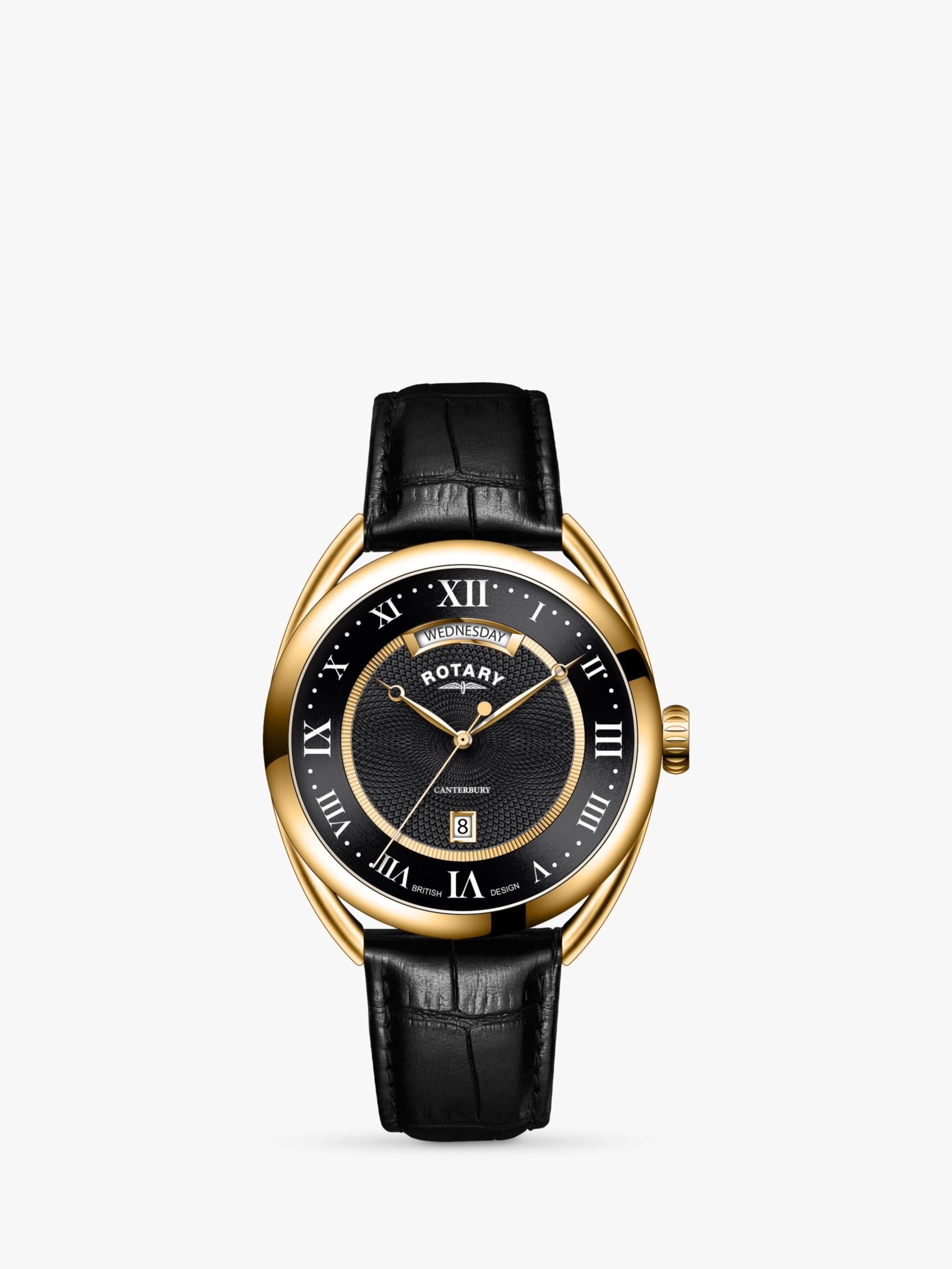 Buy Rotary Men's Canterbury Analogue Leather Strap Watch Online at johnlewis.com
