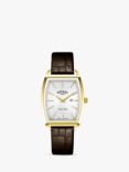 Rotary LS08018/06 Women's Ultra Slim Sunray Dial Leather Strap Watch, Gold