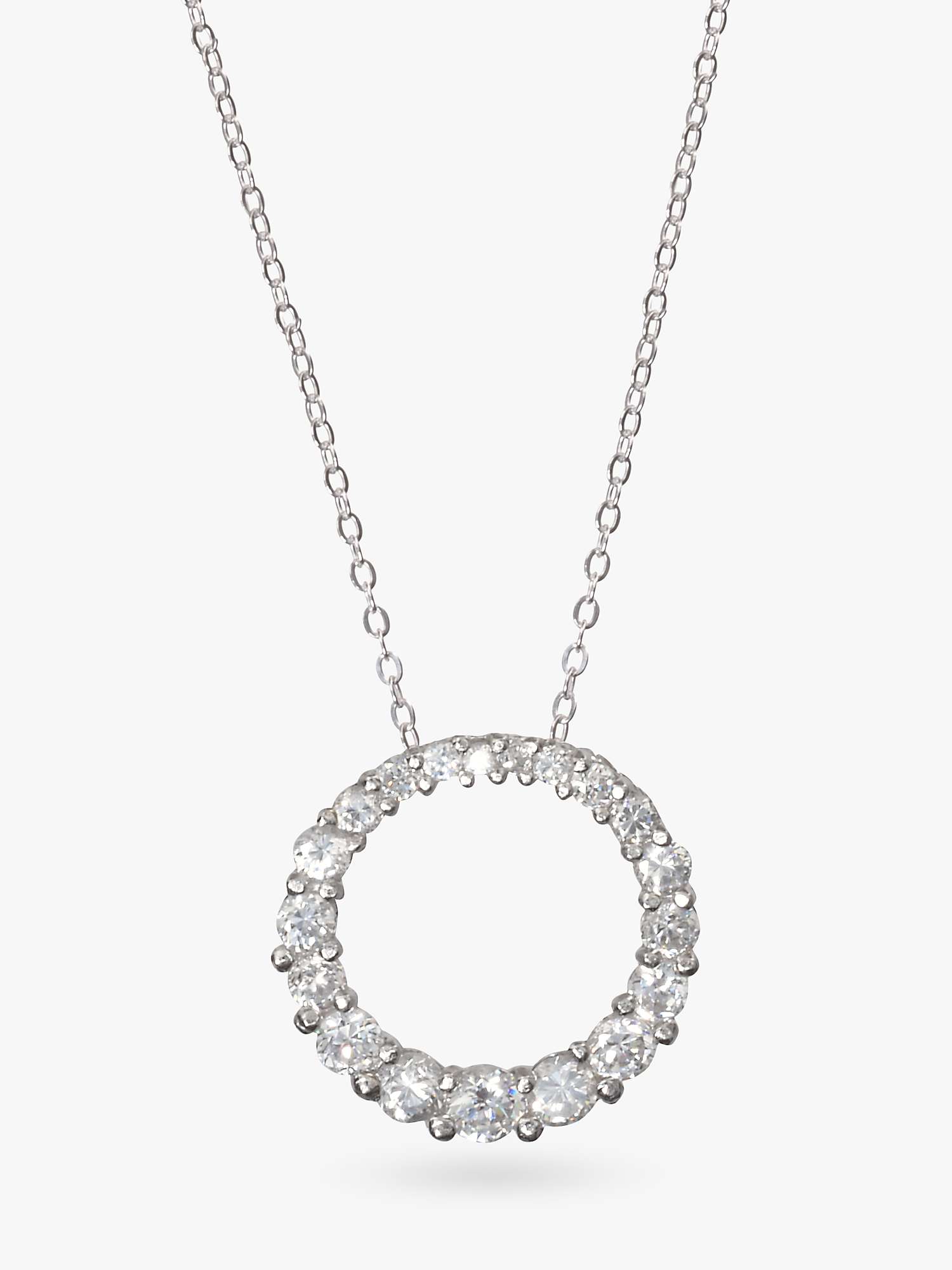 Buy Eclectica Vintage Circle of Life Cubic Zirconia Pendant Necklace, Silver Online at johnlewis.com