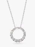 Eclectica Vintage Circle of Life Cubic Zirconia Pendant Necklace, Silver