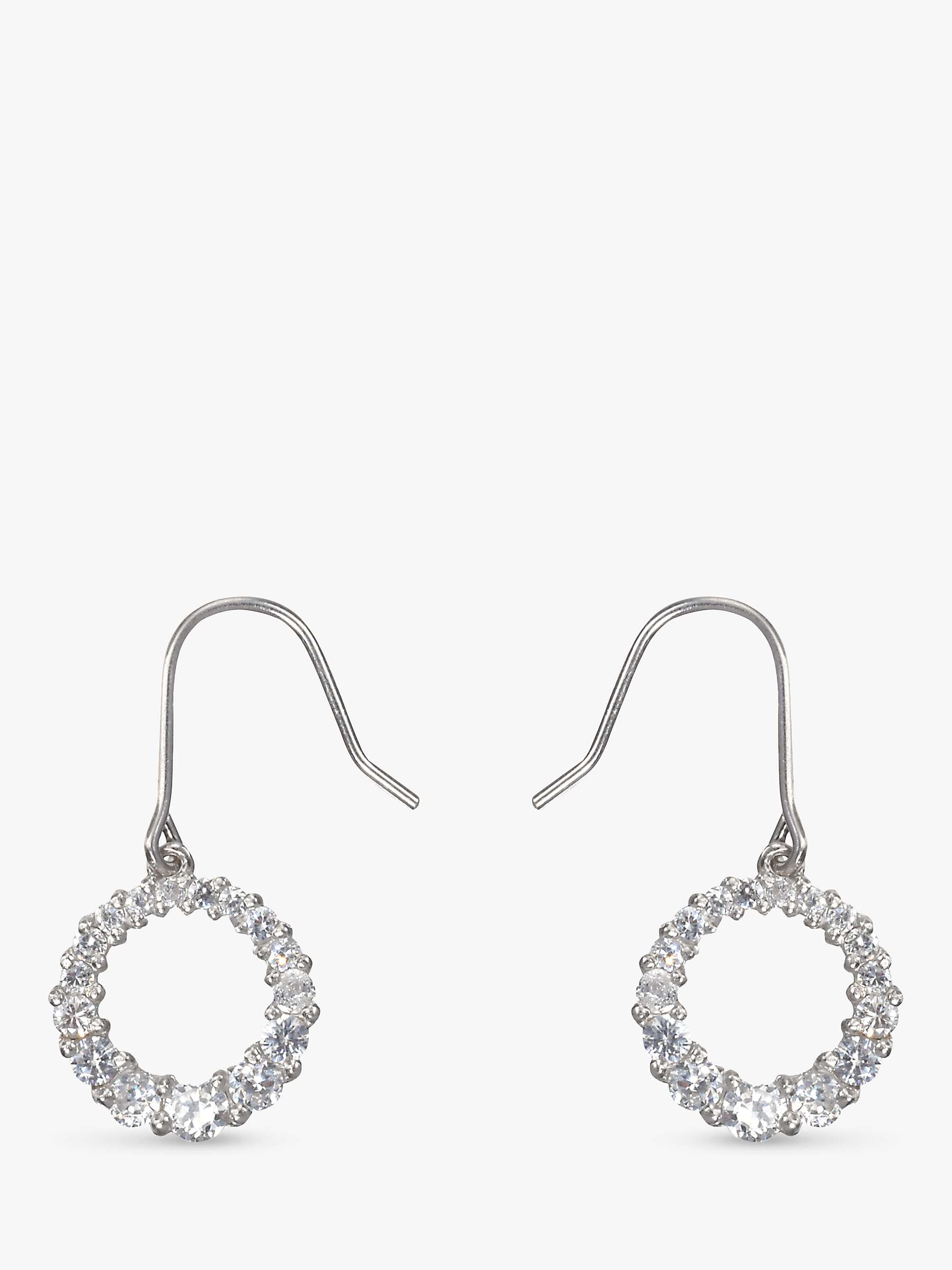 Buy Eclectica Vintage Circle of Life Cubic Zirconia Drop Earrings, Silver Online at johnlewis.com