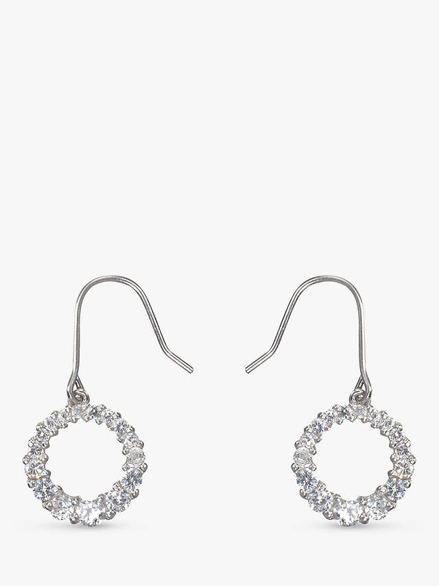Eclectica Vintage Circle of Life Cubic Zirconia Drop Earrings, Silver