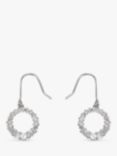 Eclectica Vintage Circle of Life Cubic Zirconia Drop Earrings, Silver