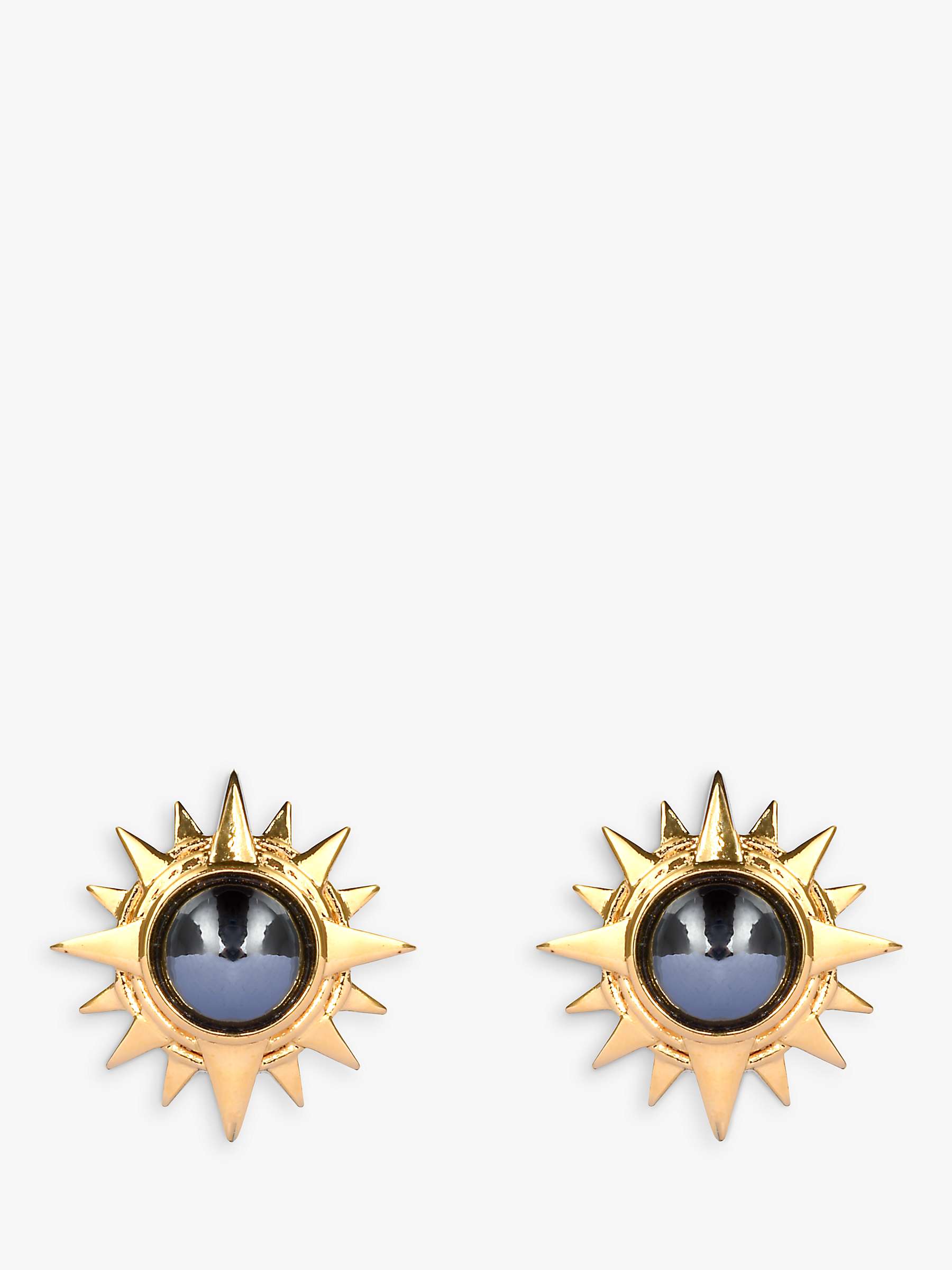Buy Eclectica Vintage Cabouchon Gold Plated Hematite Star of Vergina Stud Earrings, Gold Online at johnlewis.com