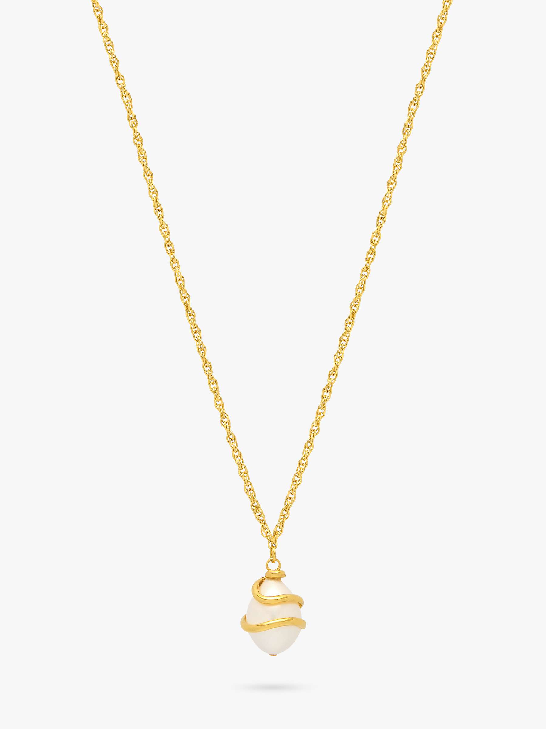 Buy Estella Bartlett Pearl Wrap Pendant Rope Necklace, Gold Online at johnlewis.com