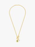 Estella Bartlett Green Onyx & Pearl Rope T-Bar Necklace, Gold