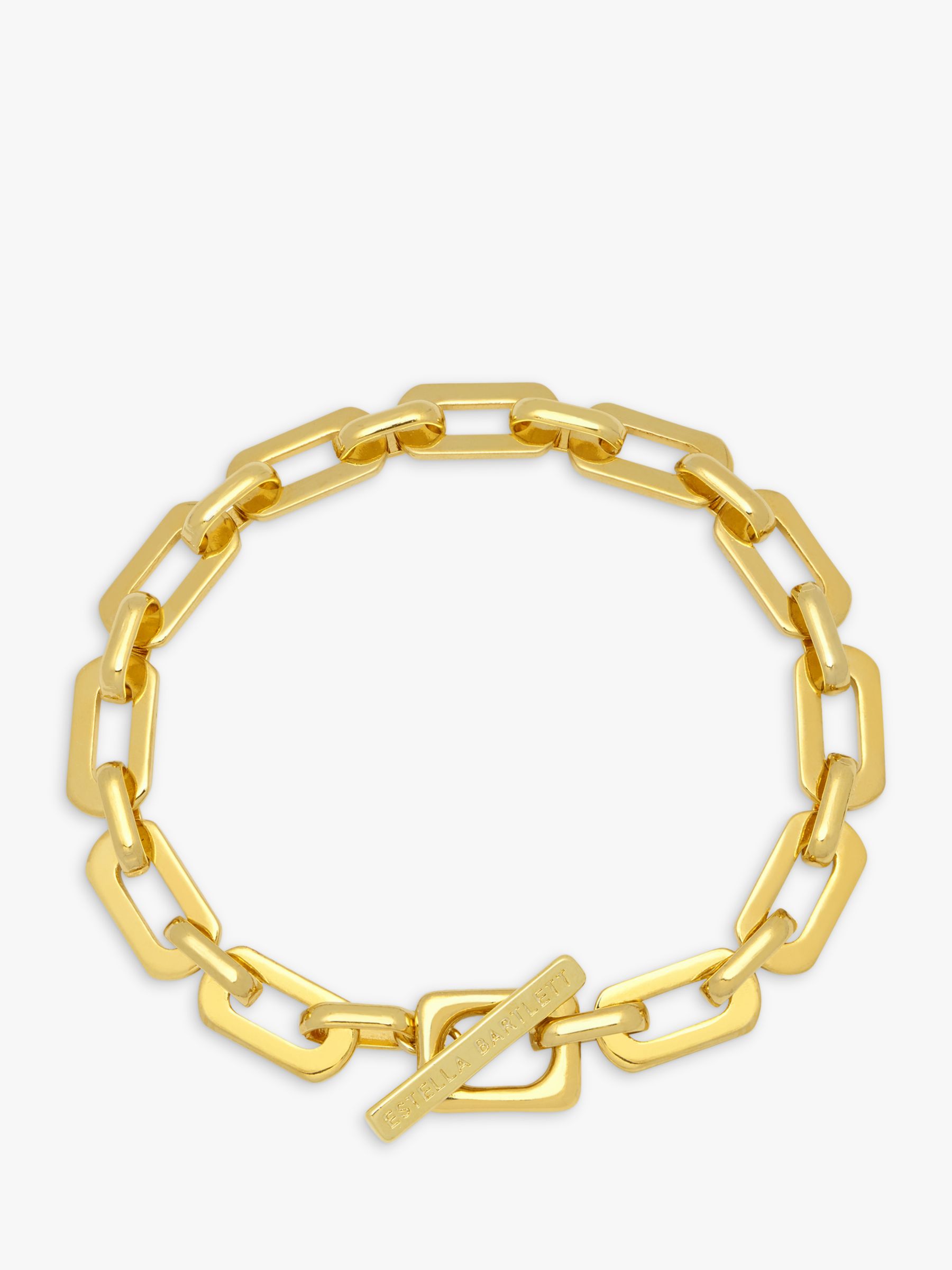 Estella Bartlett Square Link T-Bar Bracelet, Gold at John Lewis & Partners