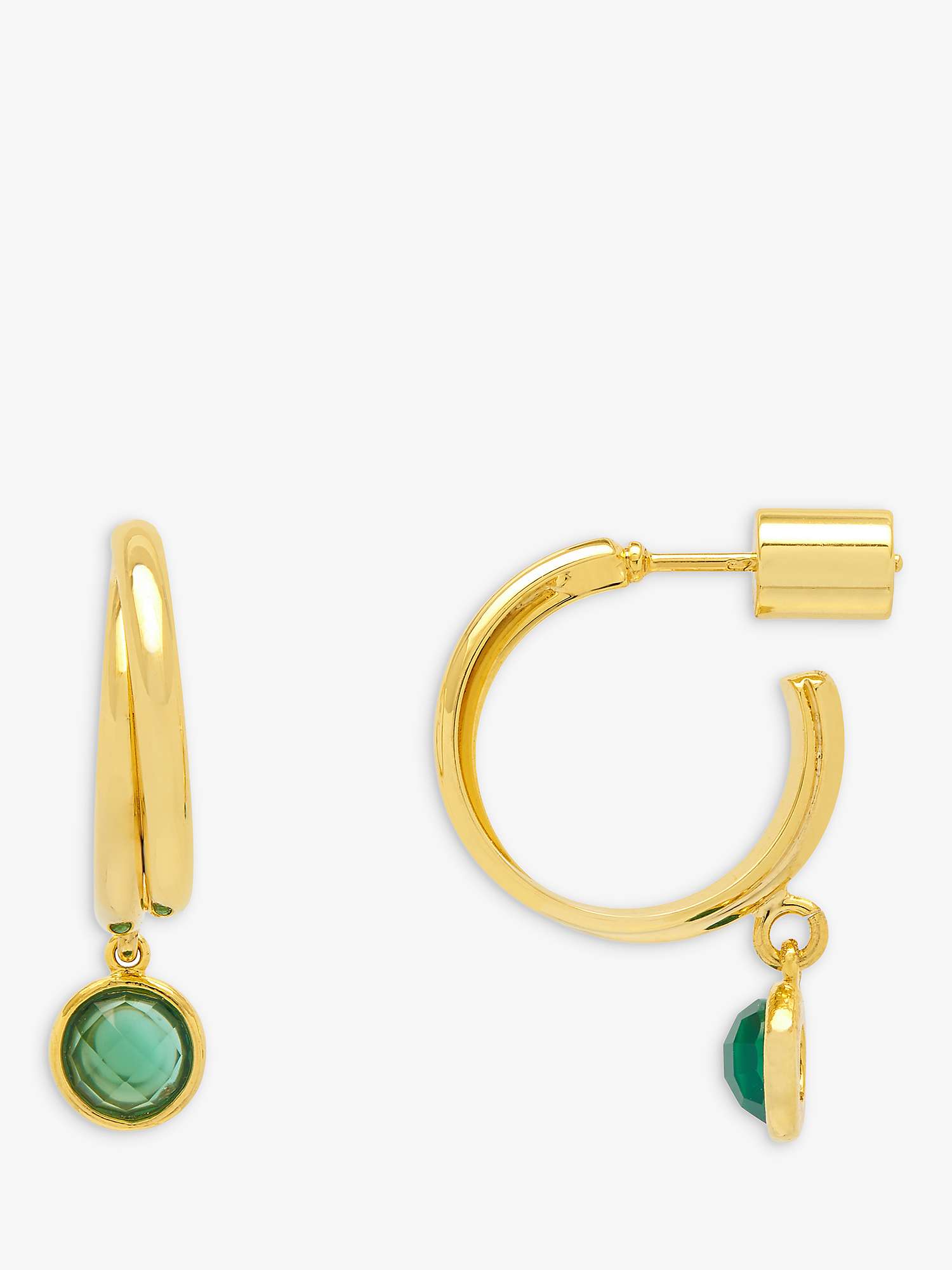 Buy Estella Bartlett Green Onyx Drop Twisted Hoop Earrings, Gold Online at johnlewis.com