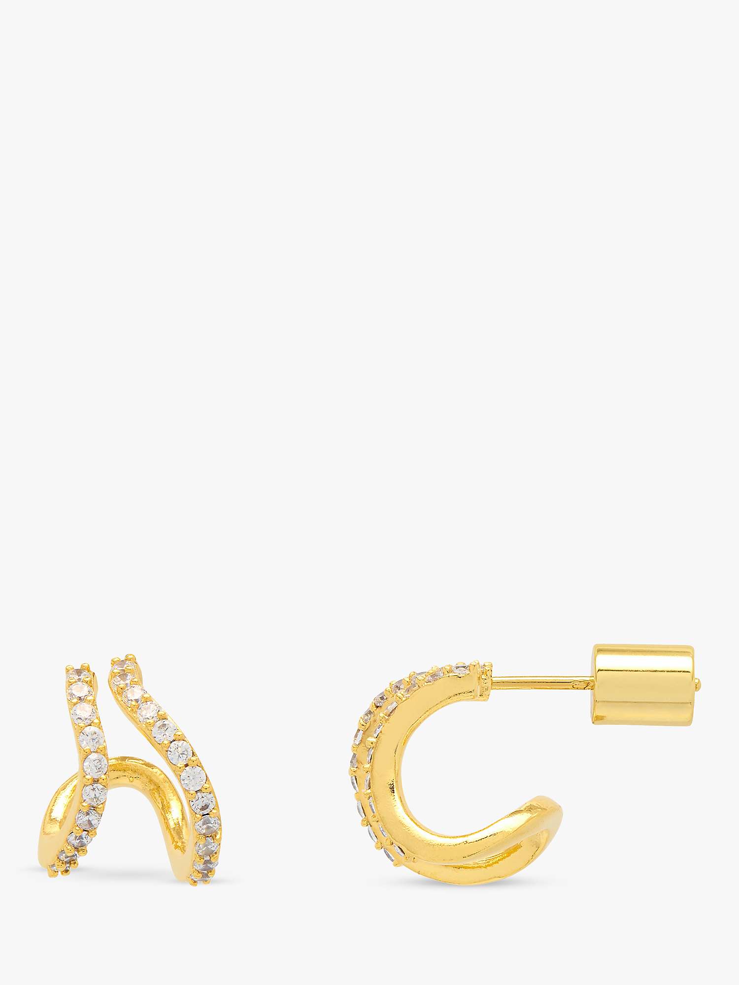 Buy Estella Bartlett Double Wave Huggie Earrings, Gold Online at johnlewis.com