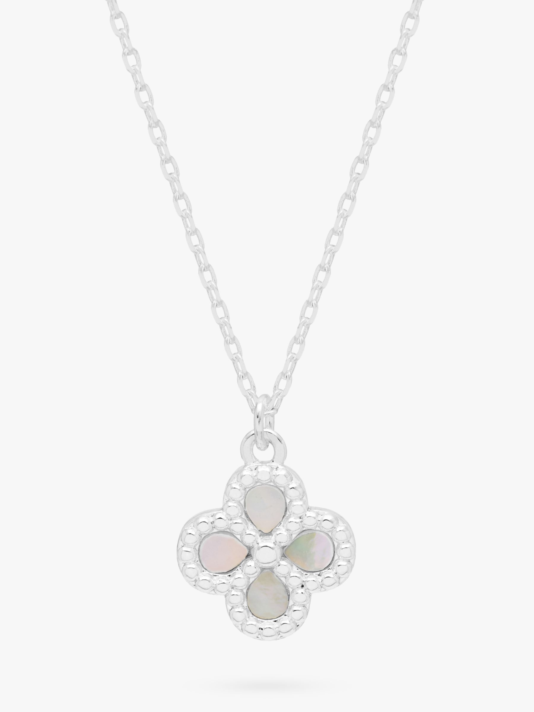 Estella Bartlett 'All Kinds of Wonderful' Dotted Pearl Flower Pendant Necklace, Silver