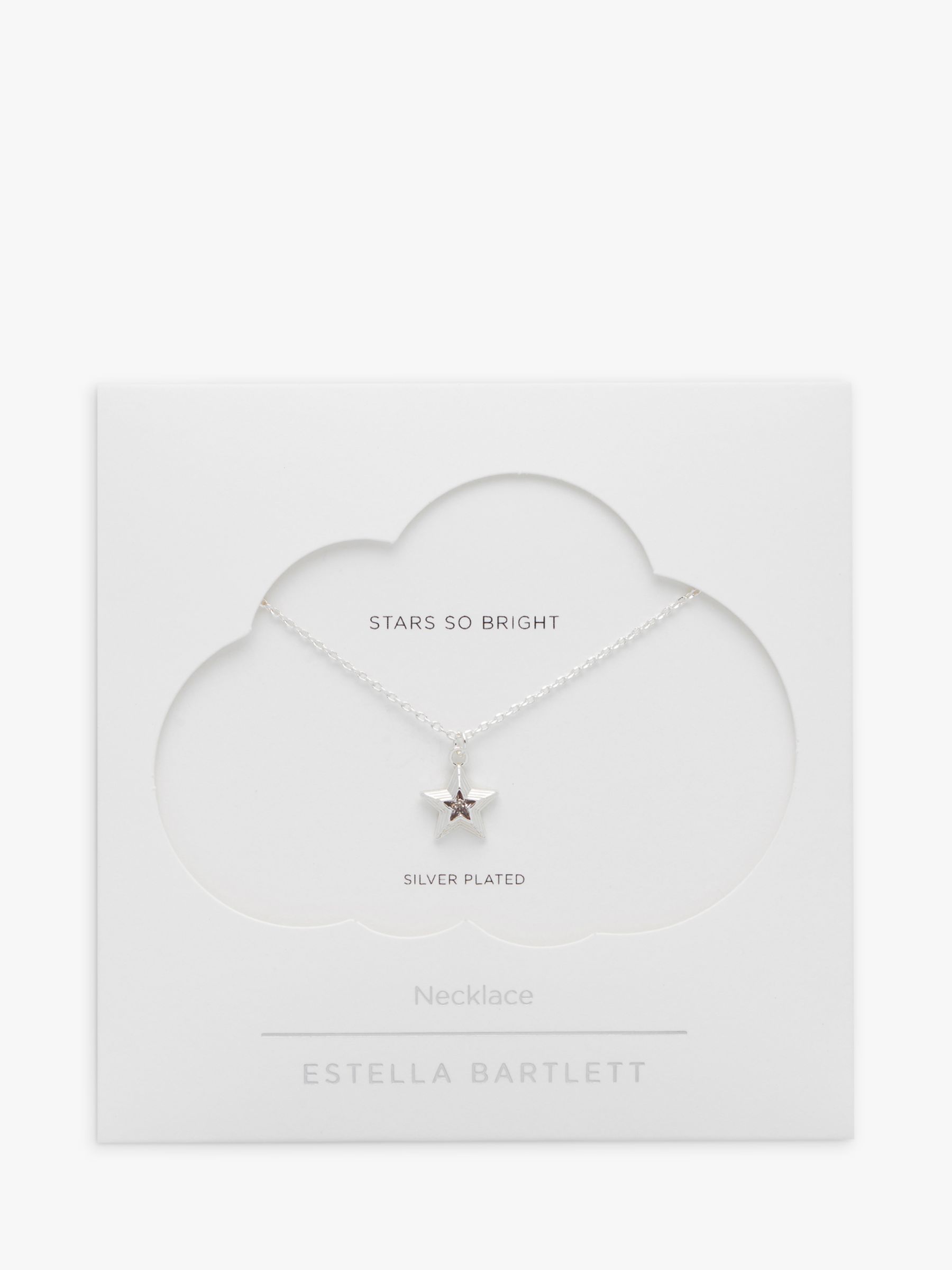 Estella Bartlett Cubic Zirconia Star Pendant Necklace, Silver at John ...