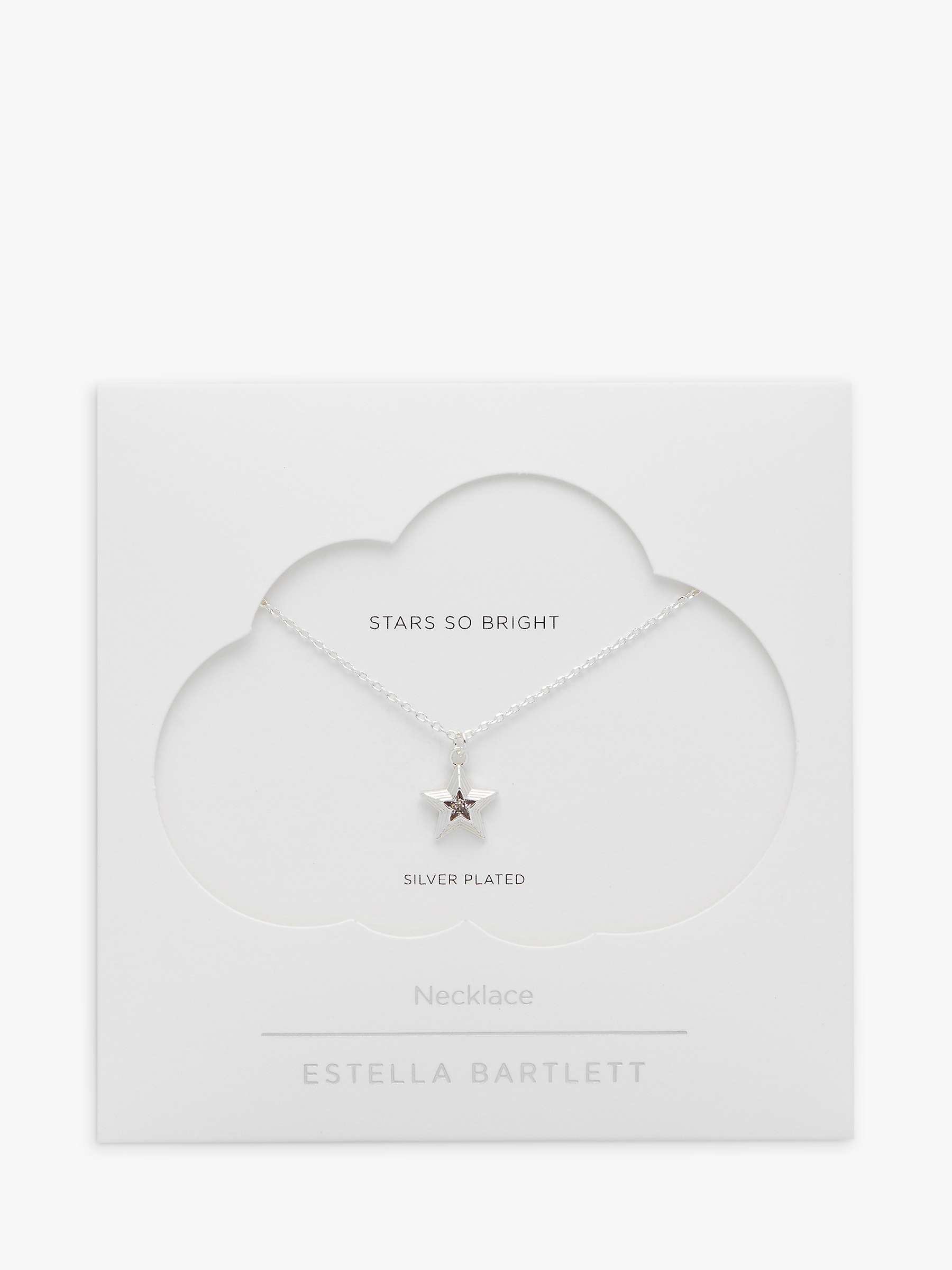 Estella Bartlett Cubic Zirconia Star Pendant Necklace, Silver at John ...