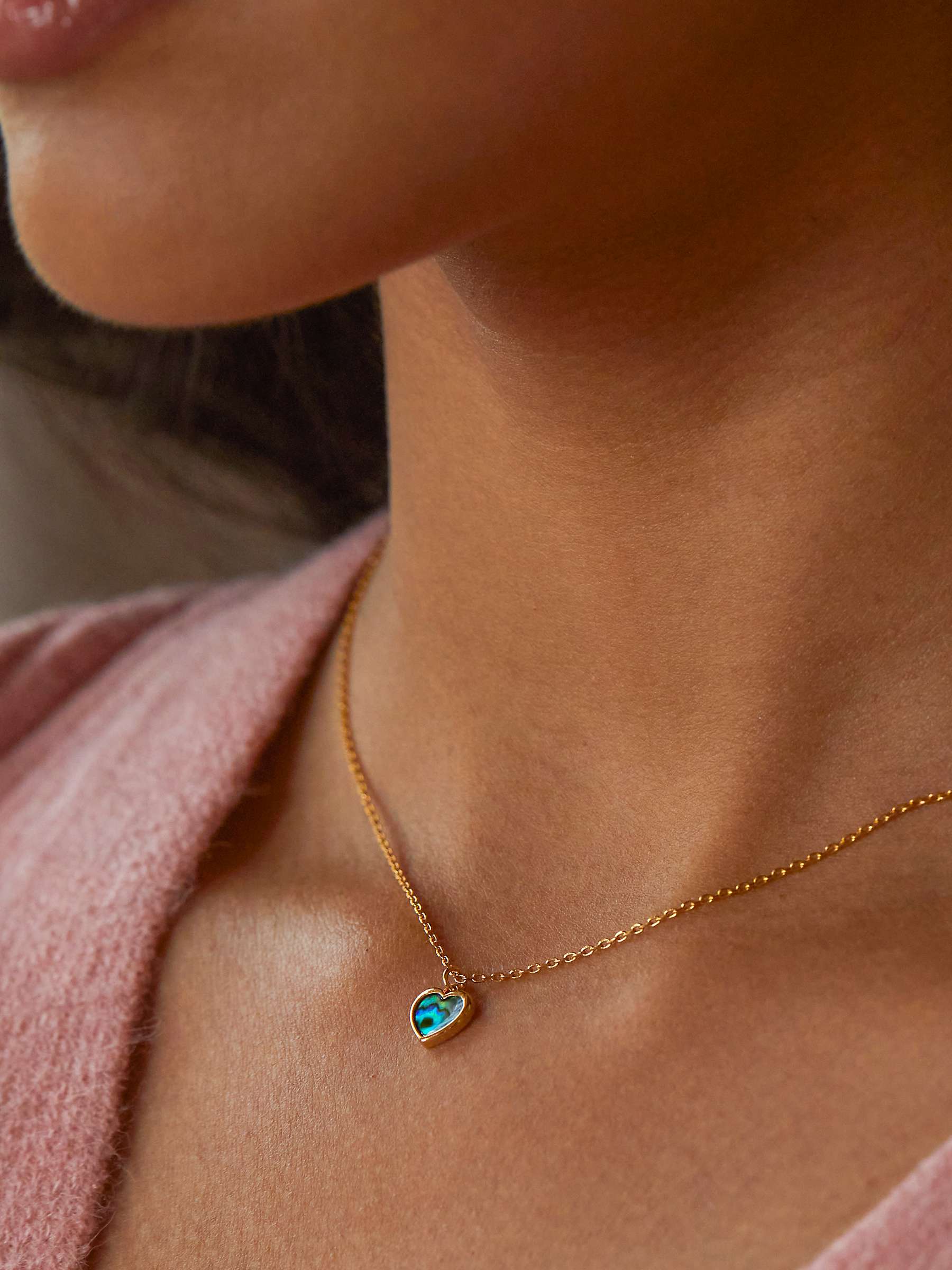 Buy Estella Bartlett Abalone Shell Heart Pendant Necklace, Gold Online at johnlewis.com