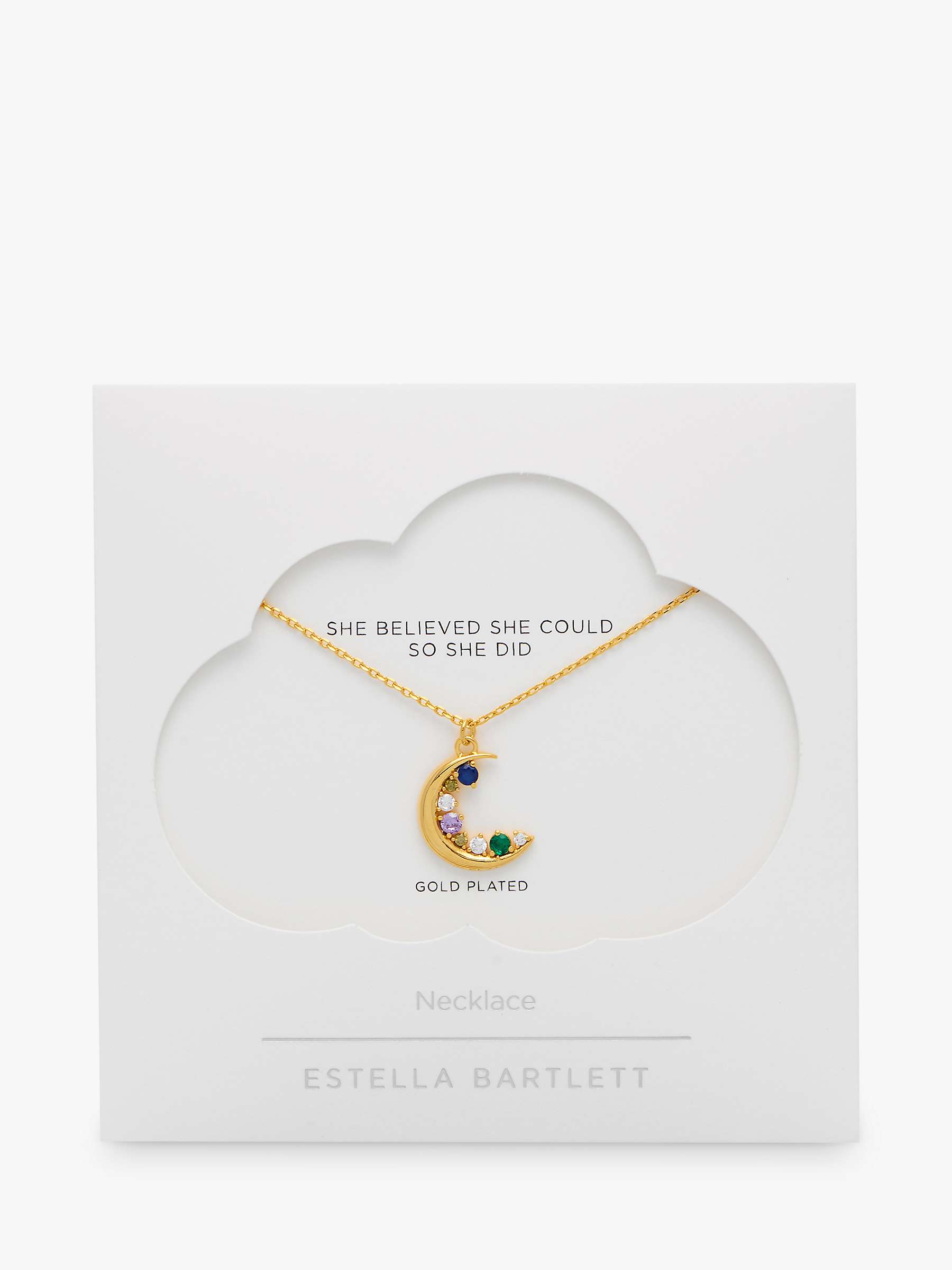 Buy Estella Bartlett Cubic Zirconia Moon Pendant Necklace, Gold Online at johnlewis.com