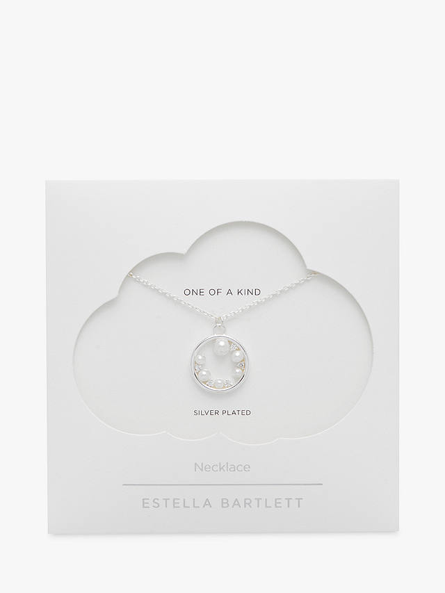 Estella Bartlett Pearl & Cubic Zirconia Circle Pendant Necklace, Silver