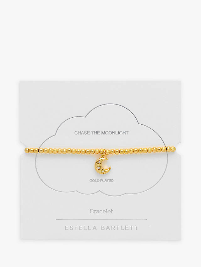 Estella Bartlett Sienna Moon Charm Stretch Bracelet, Gold