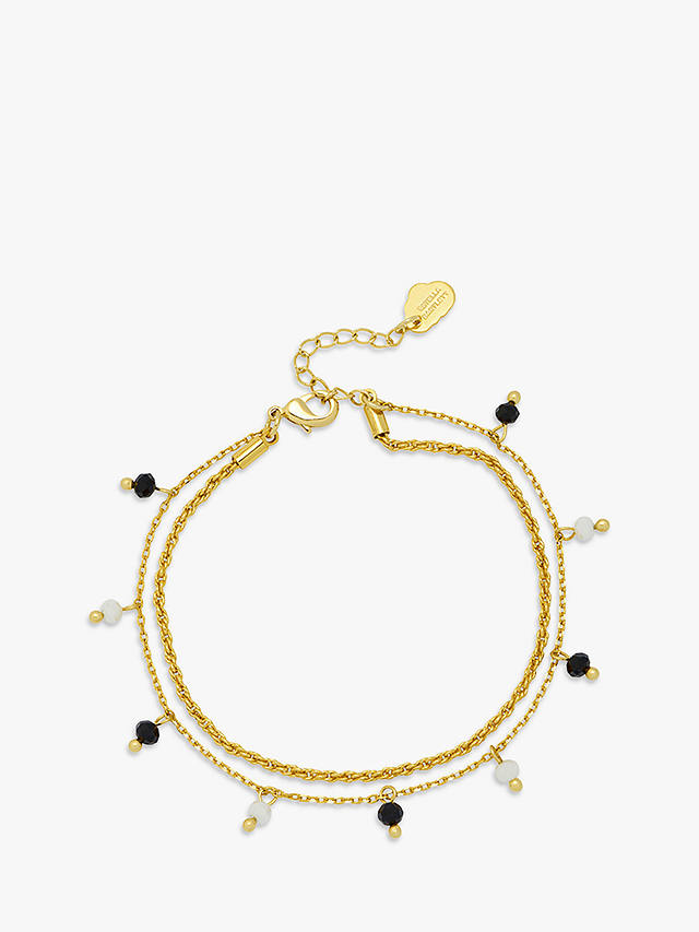 Estella Bartlett Crystal Double Chain Bracelet, Gold