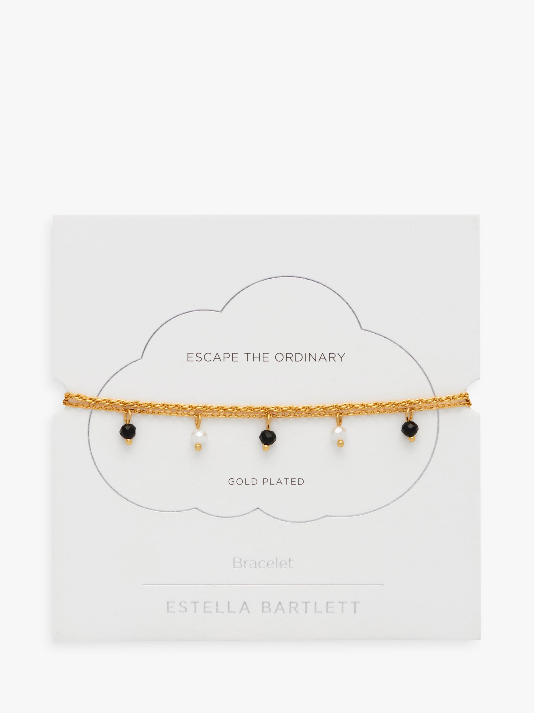 Buy Estella Bartlett Crystal Double Chain Bracelet, Gold Online at johnlewis.com