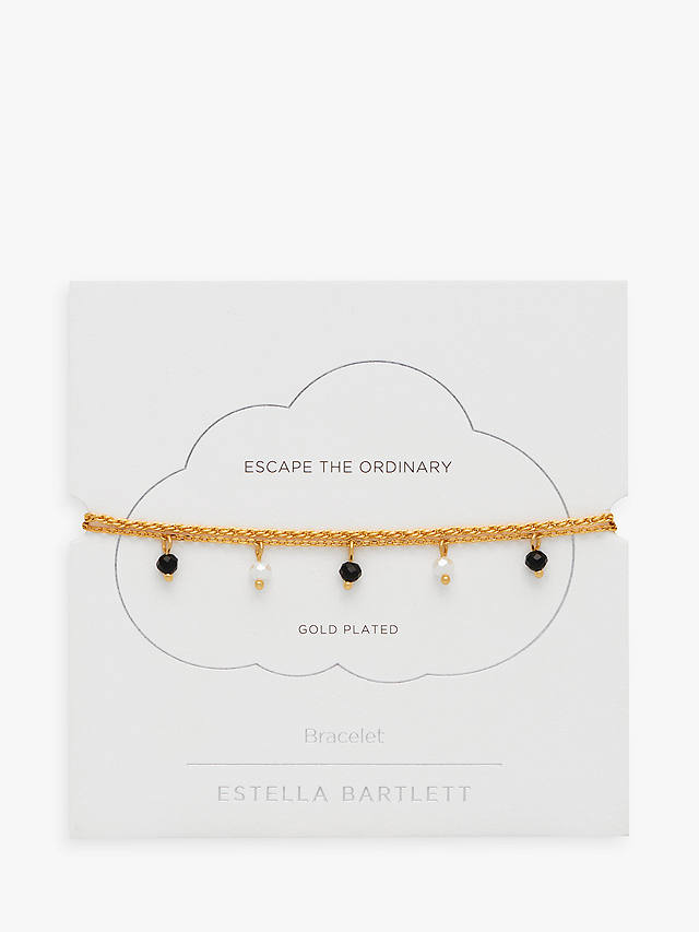 Estella Bartlett Crystal Double Chain Bracelet, Gold