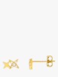 Estella Bartlett Duo Star Cubic Zirconia Stud Earrings, Gold