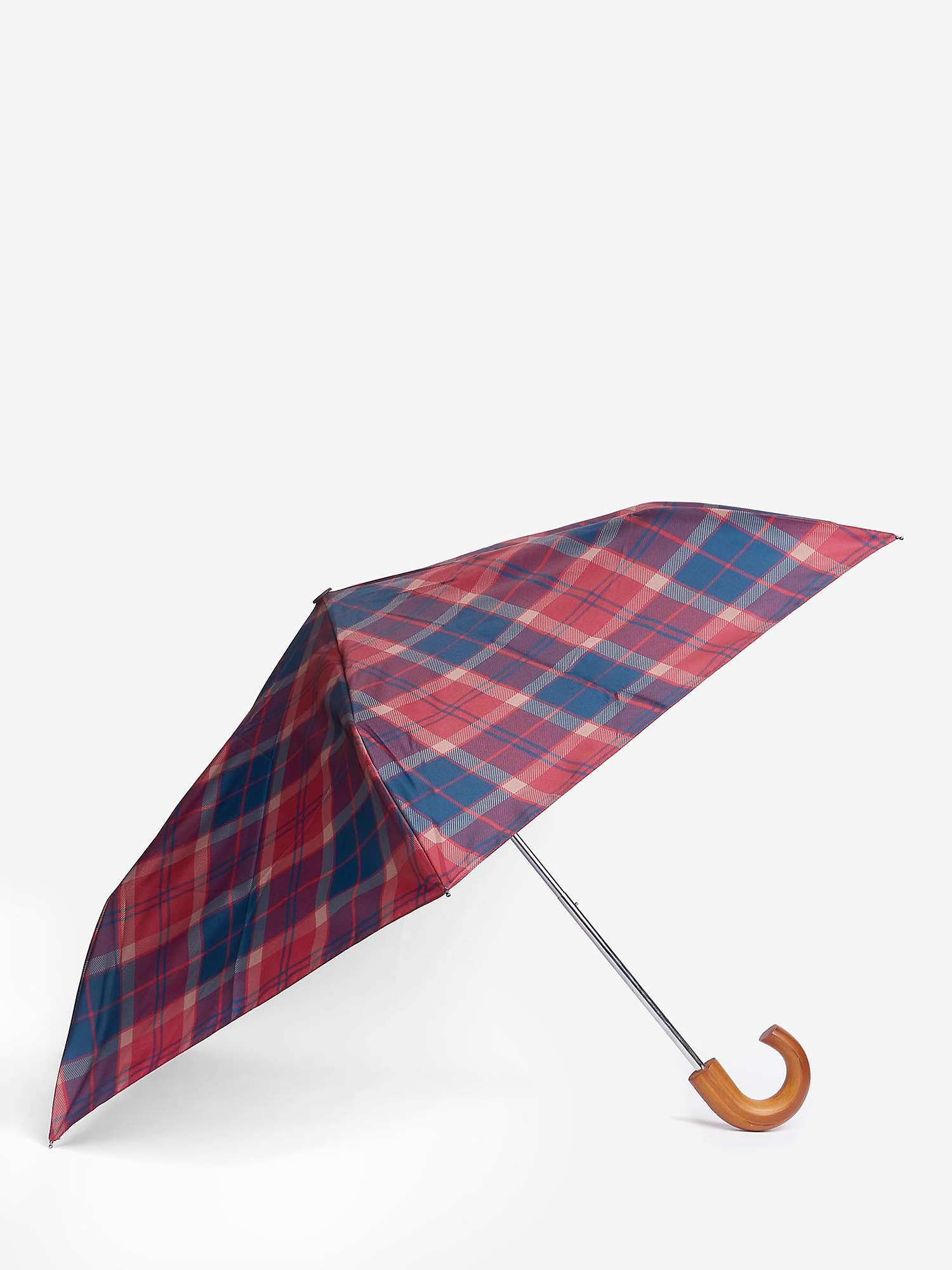 Buy Barbour Tartan Mini Umbrella, Cranberry Online at johnlewis.com