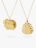 Georg Jensen Christmas Collectibles 2023 Pinecone & Mouse Tree Decorations, Set of 2, Gold