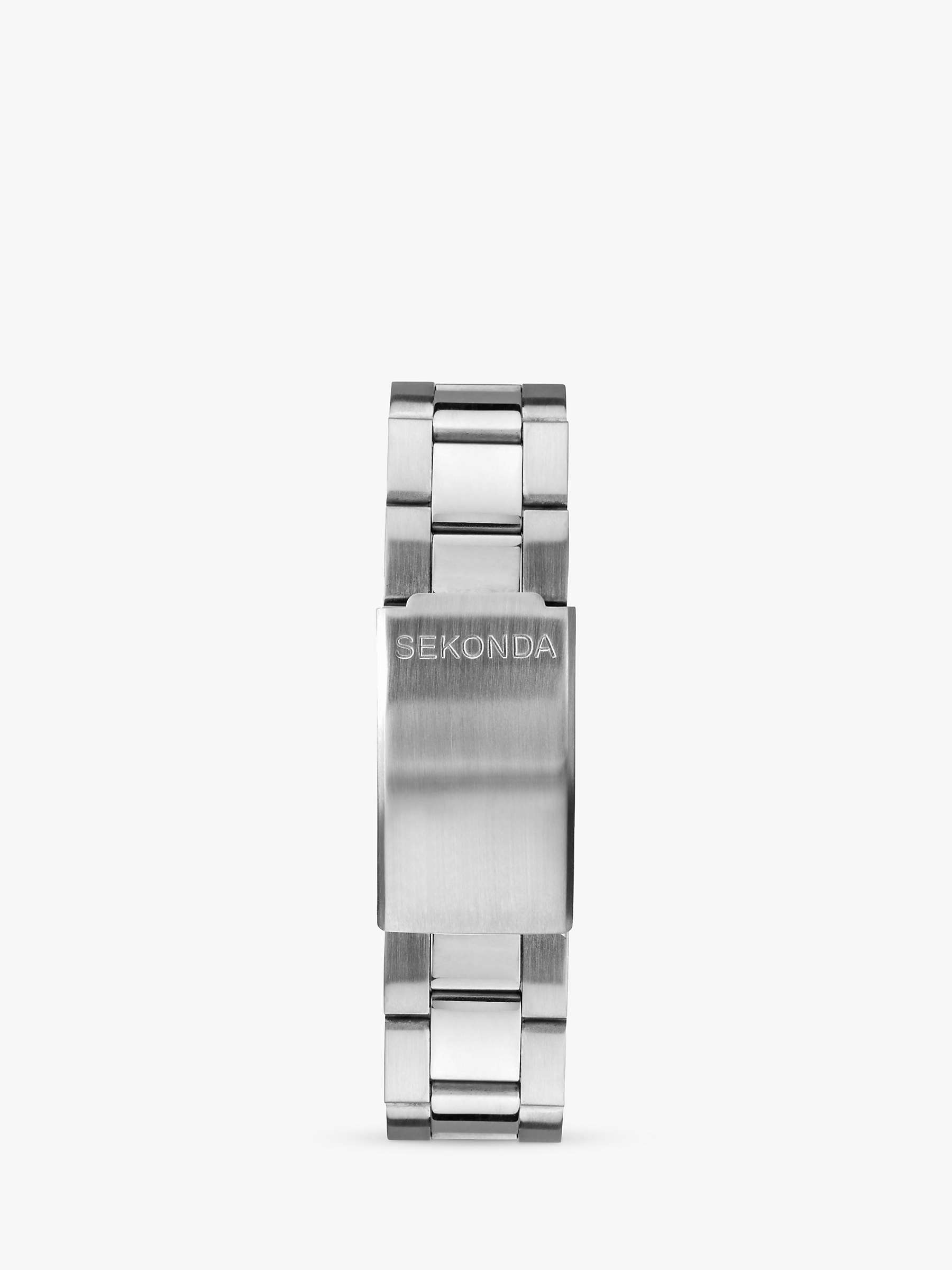 Buy Sekonda 30152 Men's Jones Date Sunray Dial Bracelet Strap Watch, Silver/Green Online at johnlewis.com