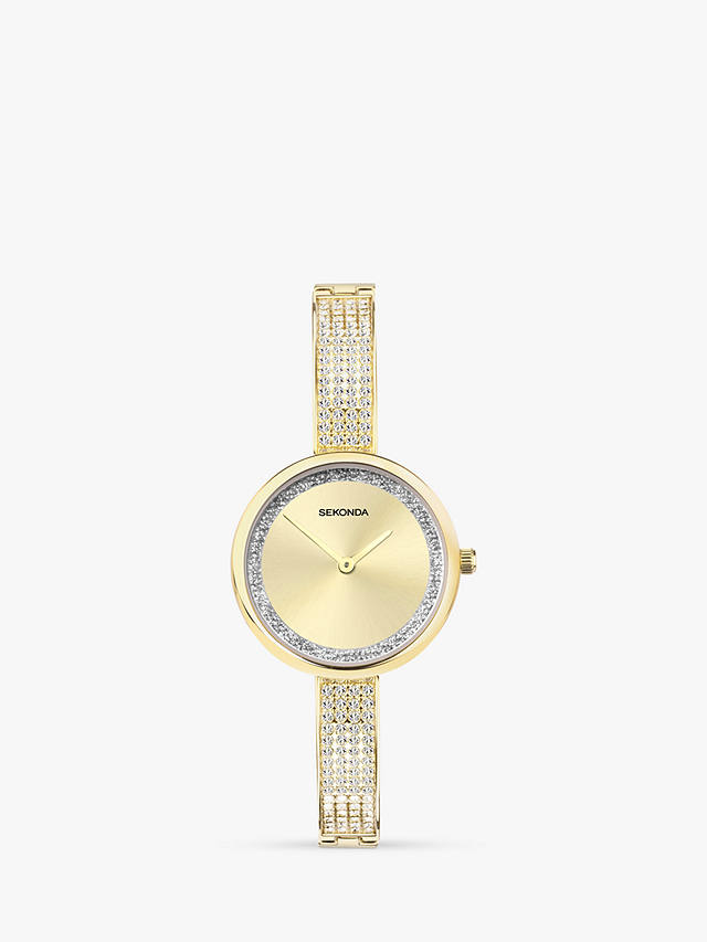 Sekonda Women's Aurora Crystal Bracelet Strap Watch, Gold/Champagne 40598