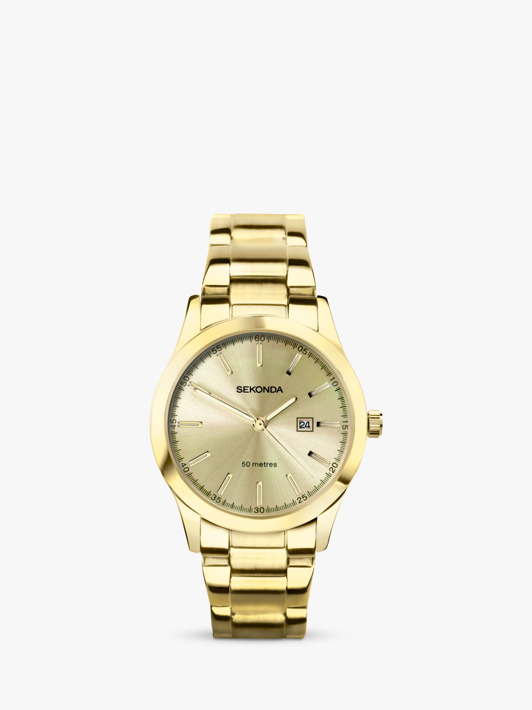 Sekonda 40428 Women's Taylor Date Bracelet Strap Watch, Gold/Champagne ...