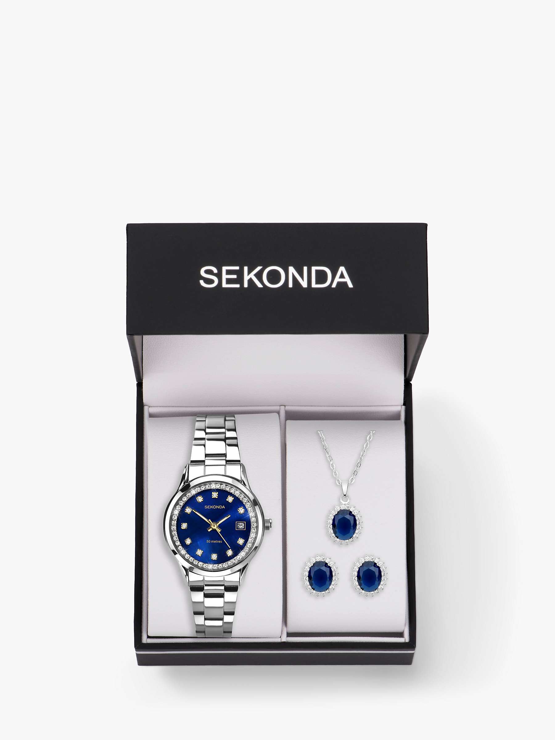 Buy Sekonda Women's Catherine Crystal Bracelet Strap Watch, Pendant Necklace & Stud Earring Jewellery Set Online at johnlewis.com