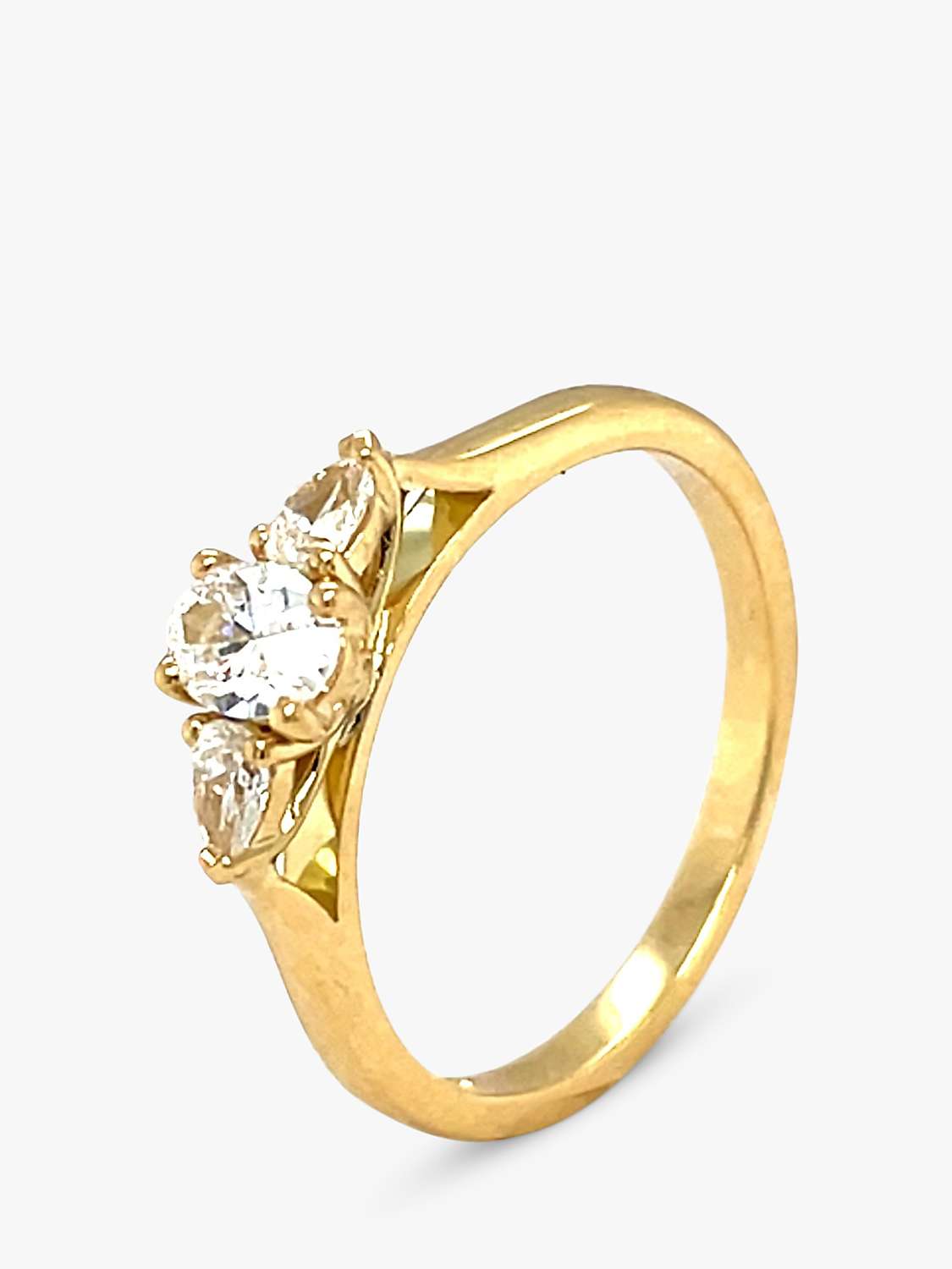 Buy E.W Adams 18ct Yellow Gold 3 Stone Diamond Ring, N Online at johnlewis.com