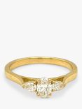 E.W Adams 18ct Yellow Gold 3 Stone Diamond Ring, N