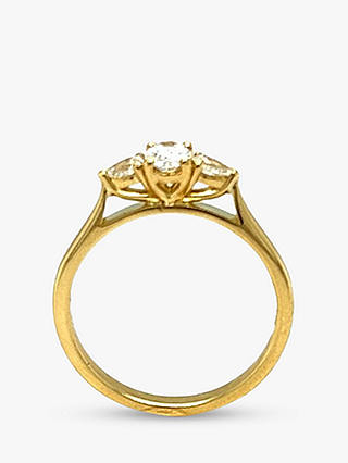 E.W Adams 18ct Yellow Gold 3 Stone Diamond Ring, N