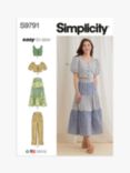 Simplicity Misses' Crop Tops, Skirt and Pants Sewing Pattern, S9791, Multi