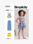 Simplicity Children's Top, Pants and Shorts Sewing Pattern, S9800