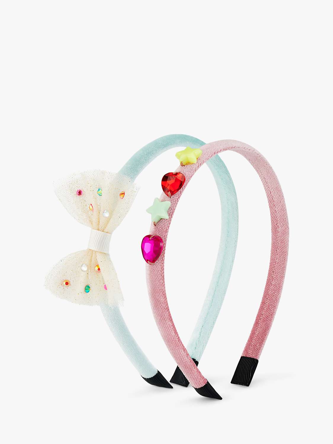 Buy Stych Kids' Tulle Bow & Gem Alice Bands, Pack of 2, Pink/Multi Online at johnlewis.com